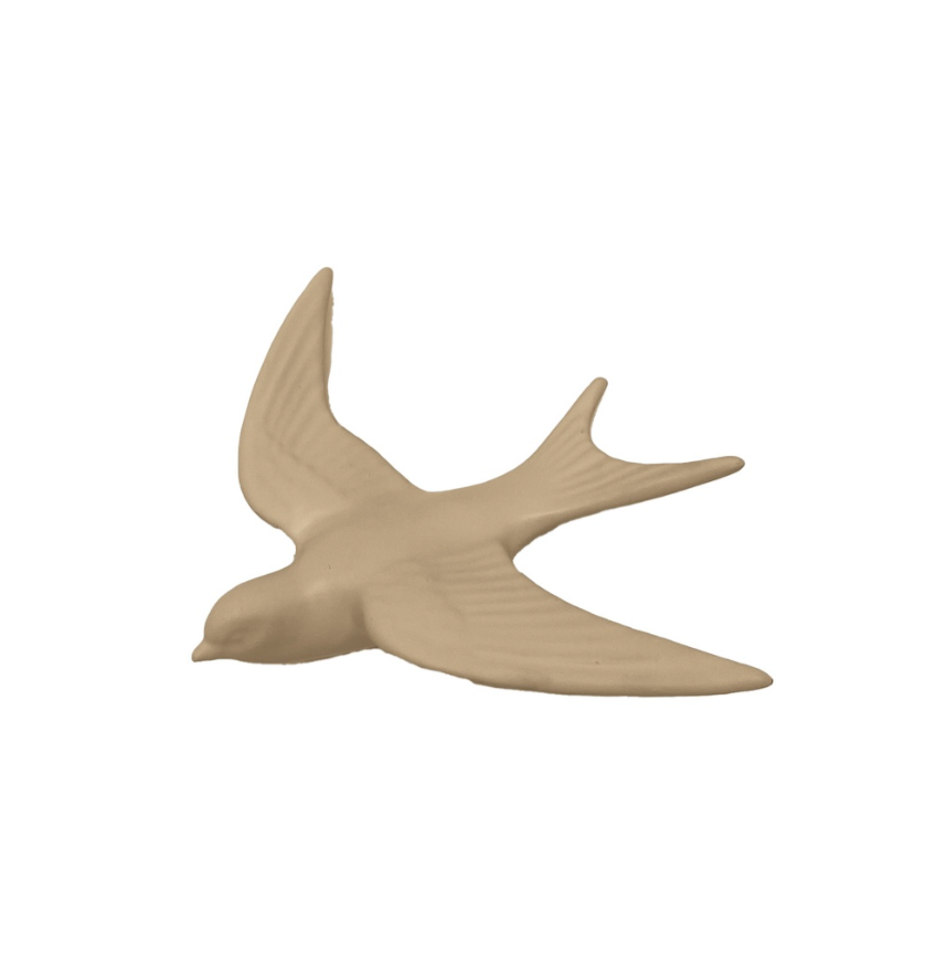 Déco Oiseau beige L14 P4 H16,8cm