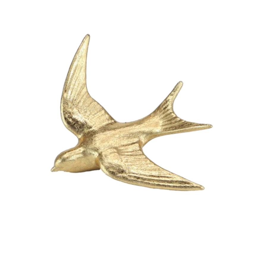 Déco Oiseau doré L14 P4 H16,8cm