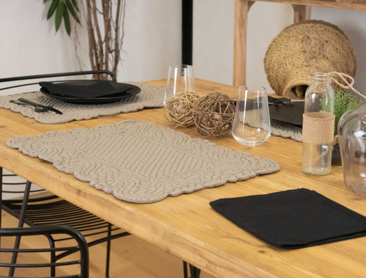 Set De Table Boutis Morphee taupe foncé