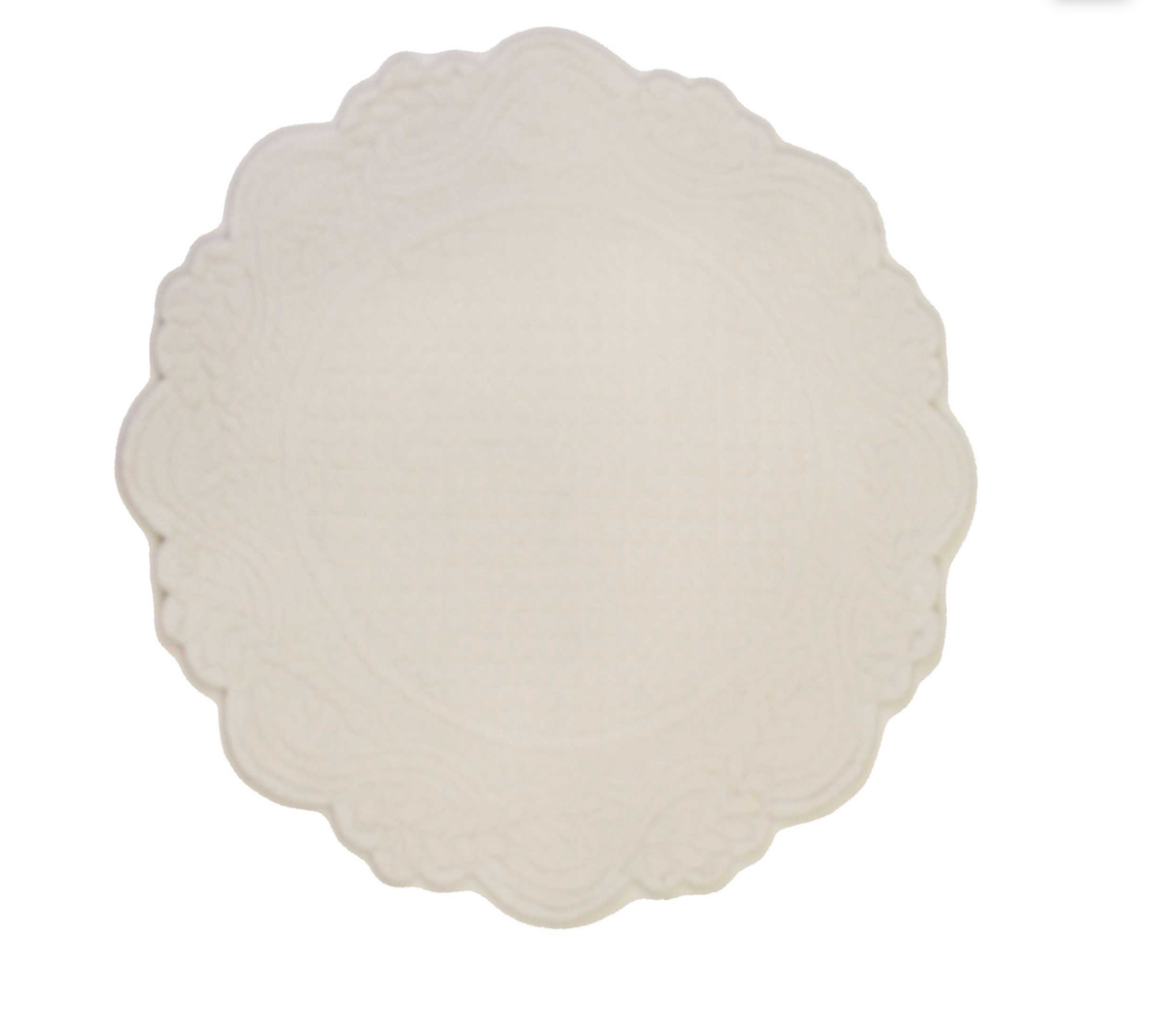 Set De Table Boutis Morphee Rond taupe/blanc