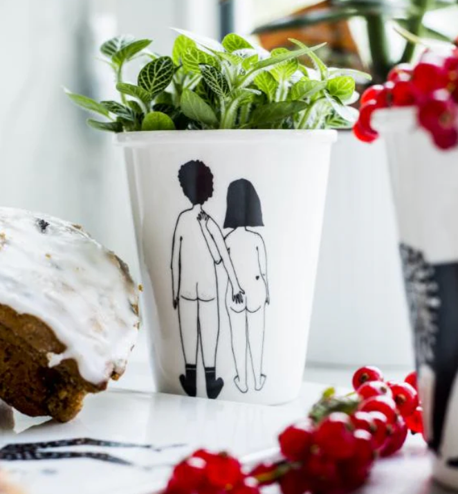 Cup naked couple back