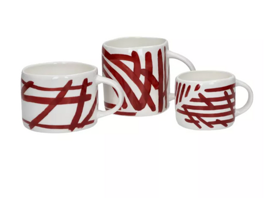WEVE - mug - porcelaine - L 12,3 x W 8,8 x H 6,8 cm - rouge