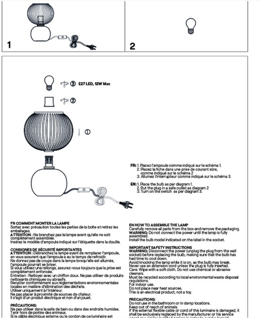 Lampe Adonis pm leopard Kaki D20 H28cm