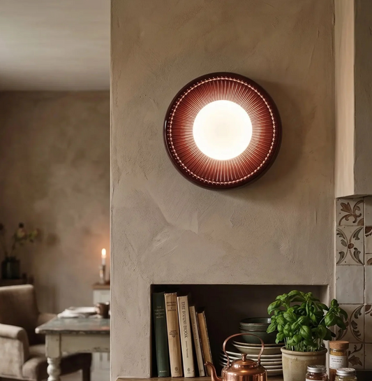 Alicia – Applique / Plafonnier en céramique – Ø18 Aubergine