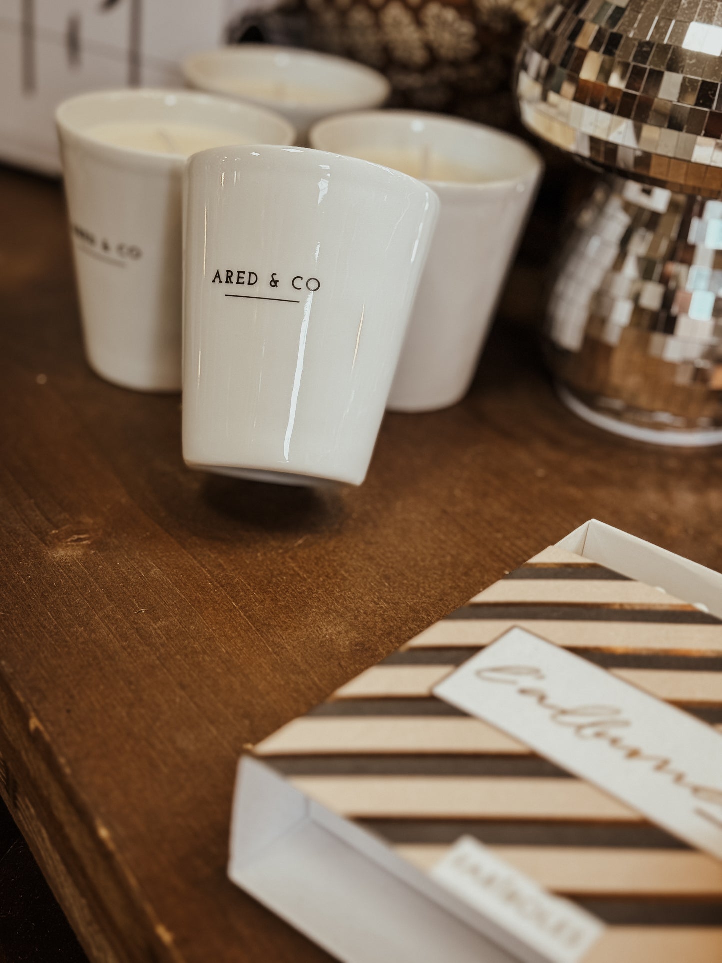 Bougie 140 Gr "ARED & CO" - Porcelaine de Limoges - Fleur de coton