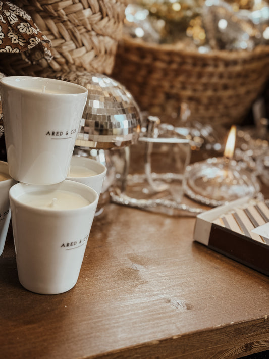 Bougie 140 Gr "ARED & CO" - Porcelaine de Limoges - Fleur de coton