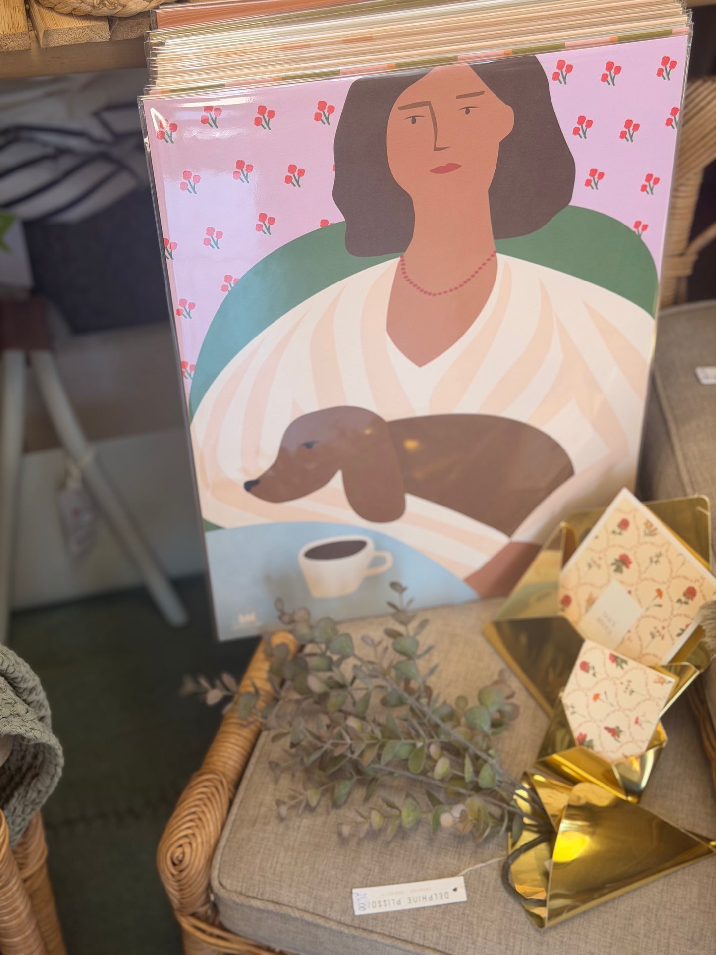 Affiche FILLE AU CHIEN