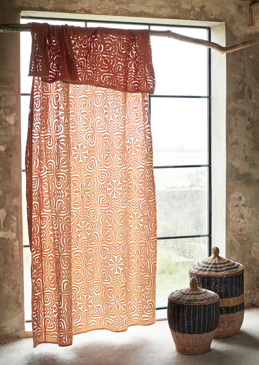 Handmade cutwork throw