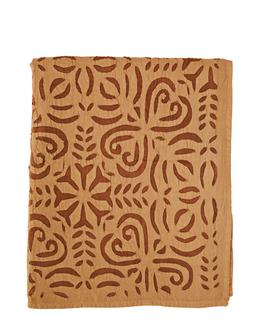 Handmade cutwork throw