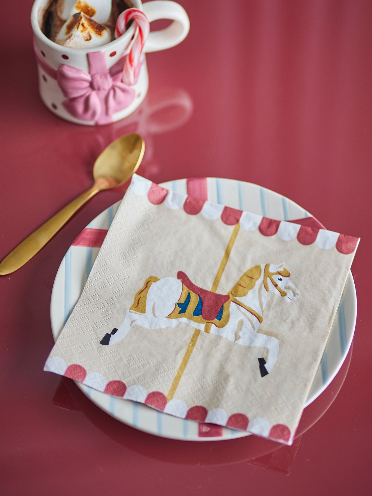 Serviette, Multicolore, FSC®Mix, Paper - Merry-go-round L33xW33 cm, Pack of 20