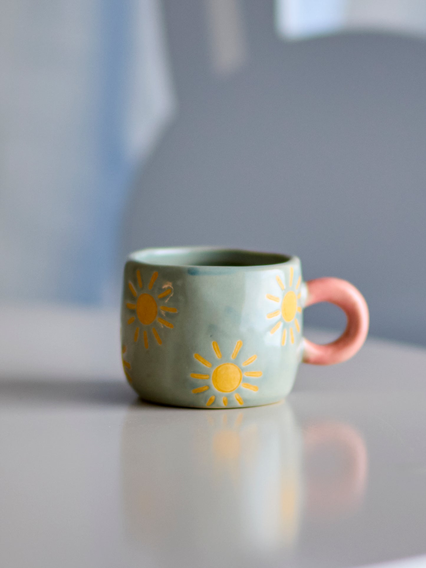 Tasse, Bleu, Grès - Nini D6,5xH5,5 cm