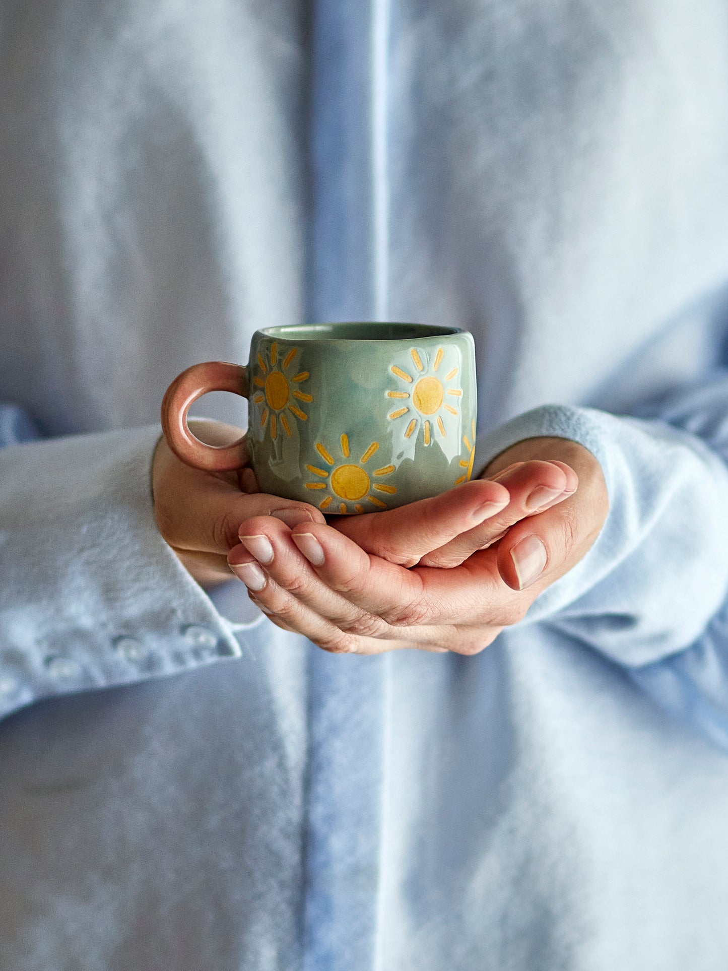Tasse, Bleu, Grès - Nini D6,5xH5,5 cm