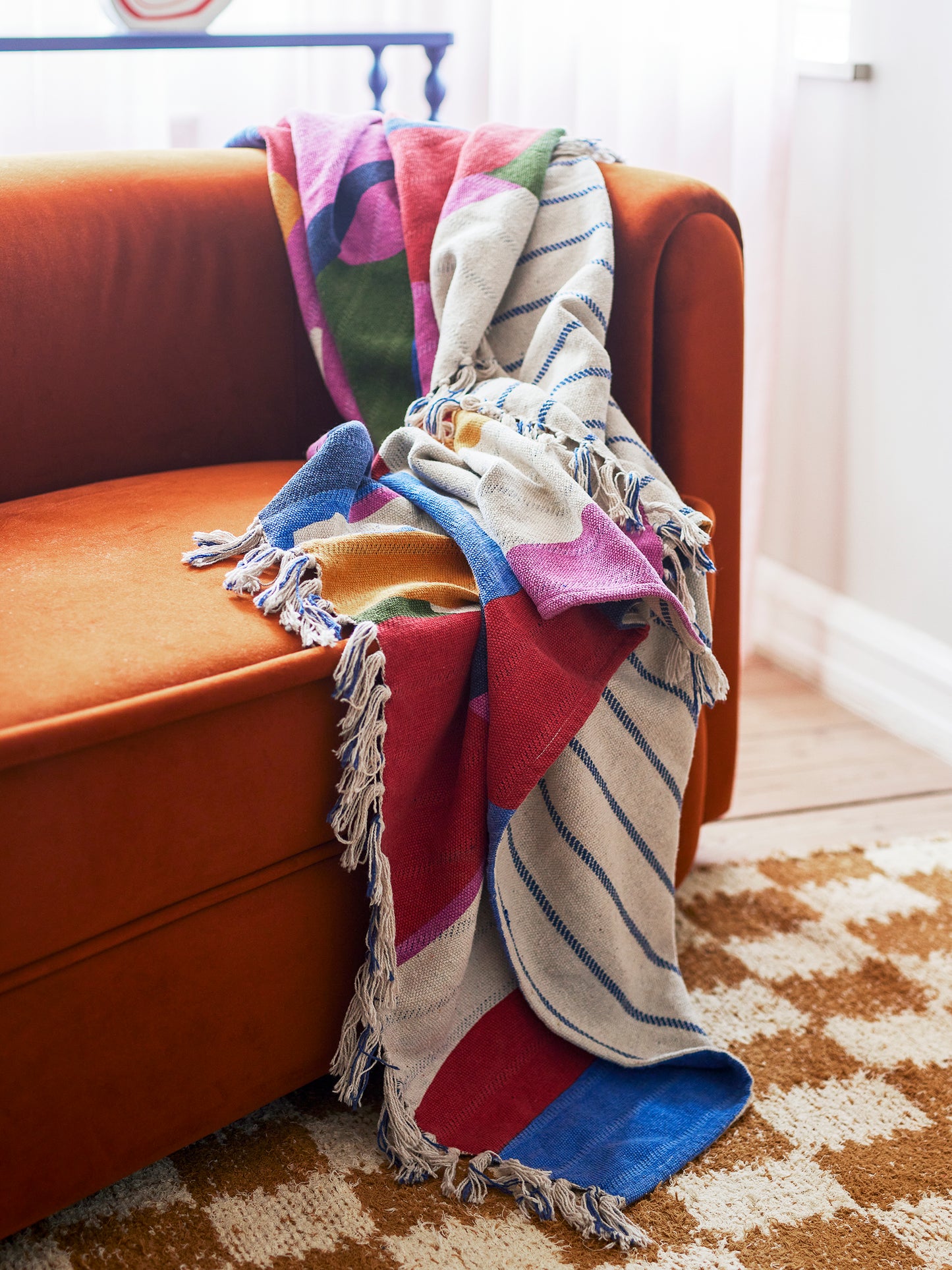 Plaid, Multicolore, Coton recyclé- Artista L160xW130 cm