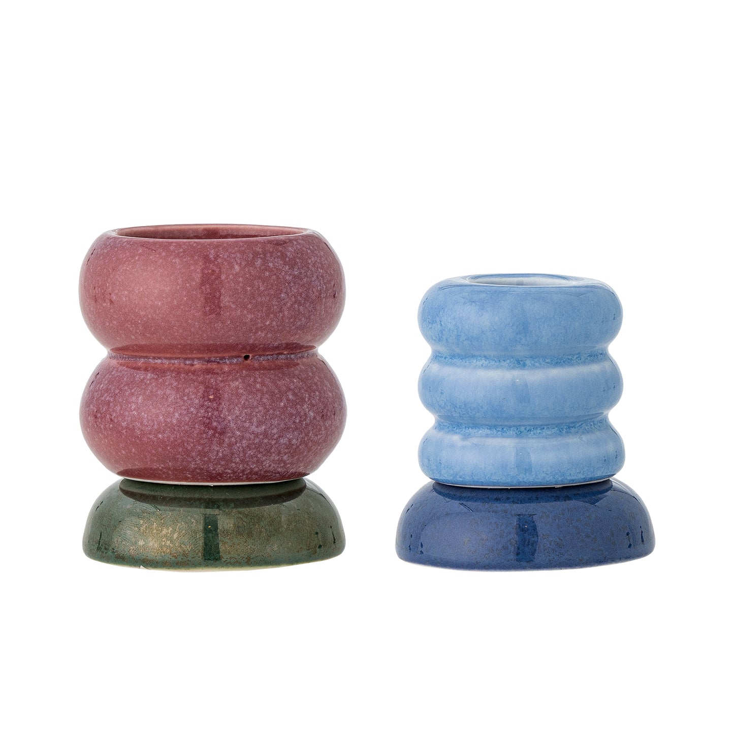 Tana Votive & Candle Holder, Multicolore, Grès D6xH7/D6xH7,5 cm, Set of 2