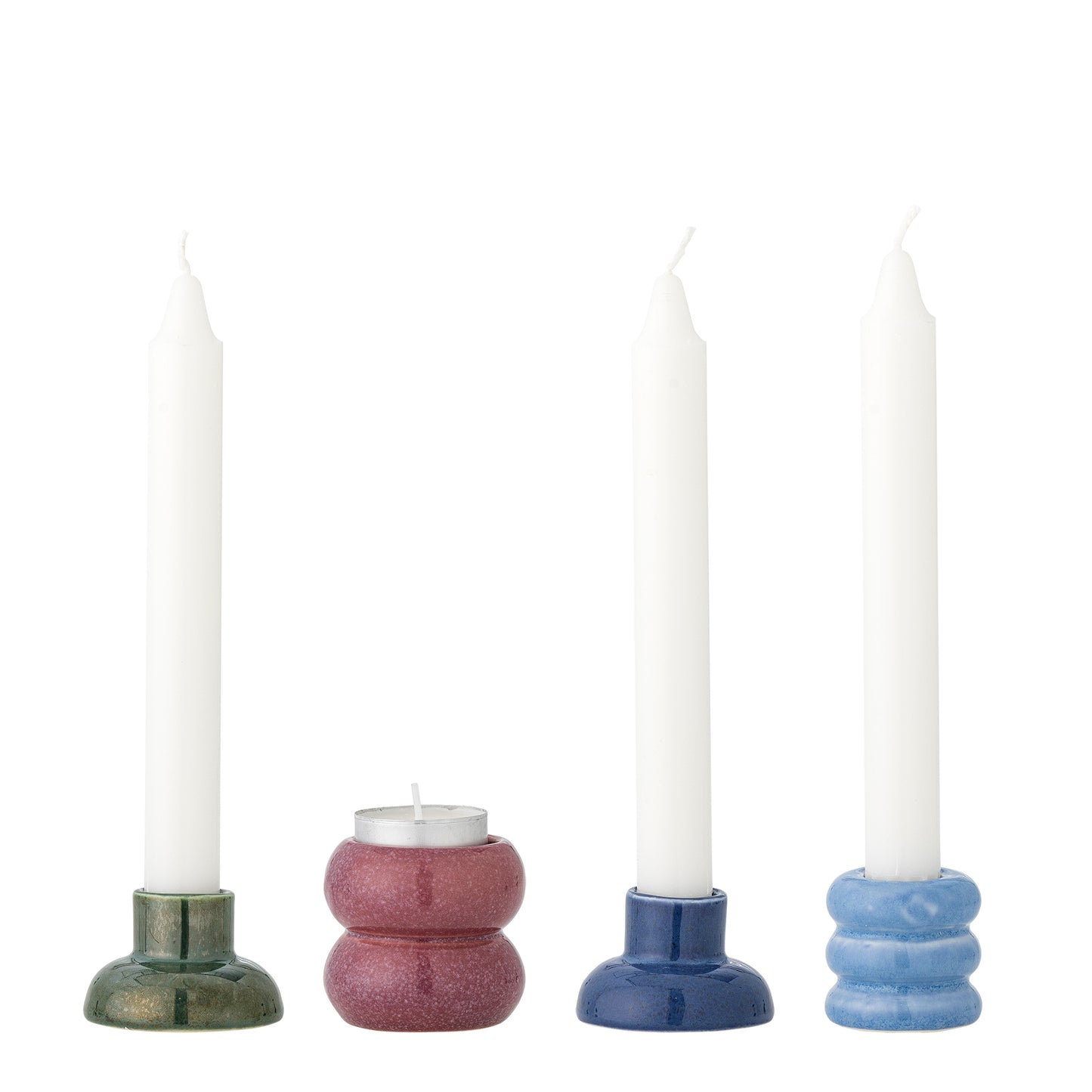 Tana Votive & Candle Holder, Multicolore, Grès D6xH7/D6xH7,5 cm, Set of 2