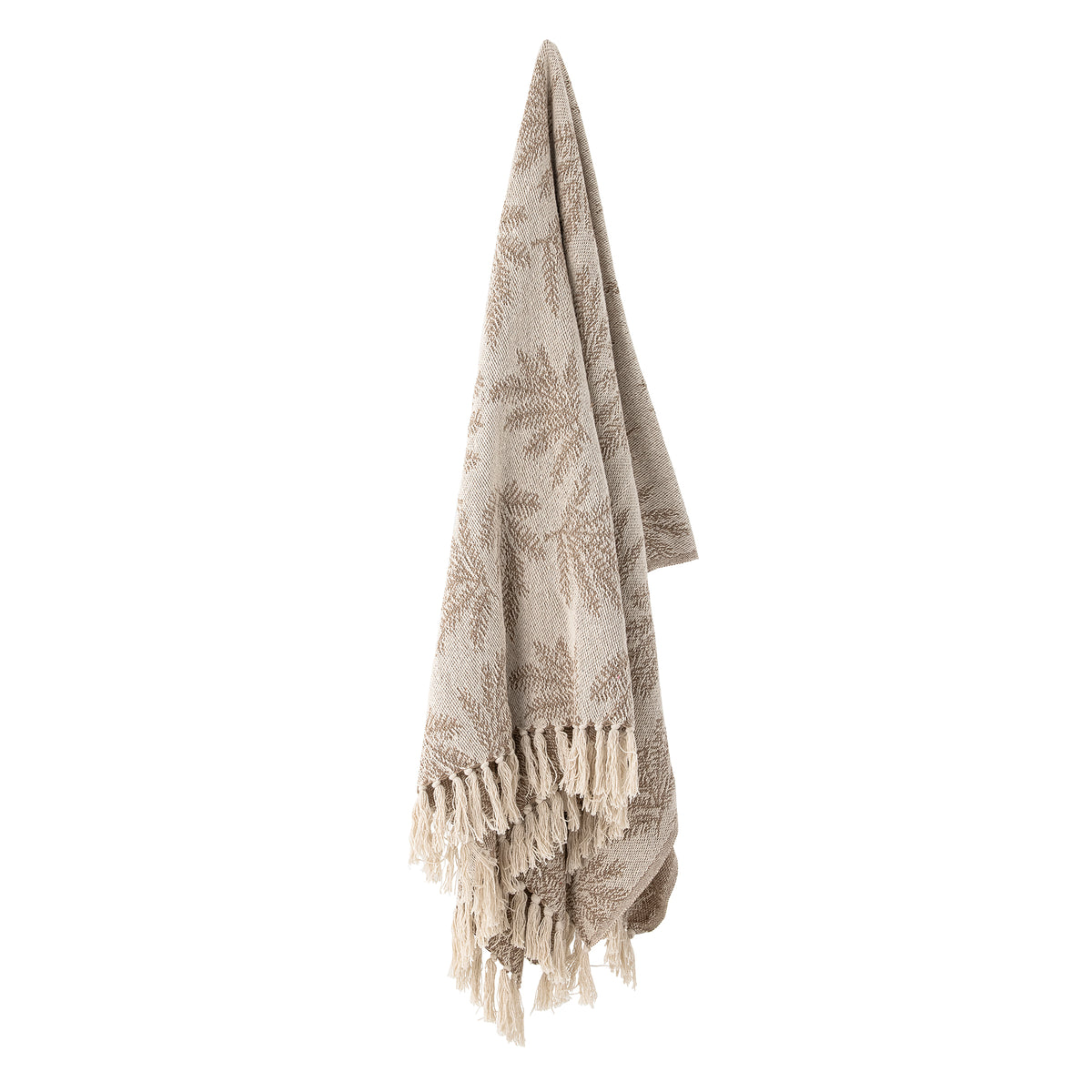 Plaid, Marron, Coton recyclé - Gabriela L160xW130 cm