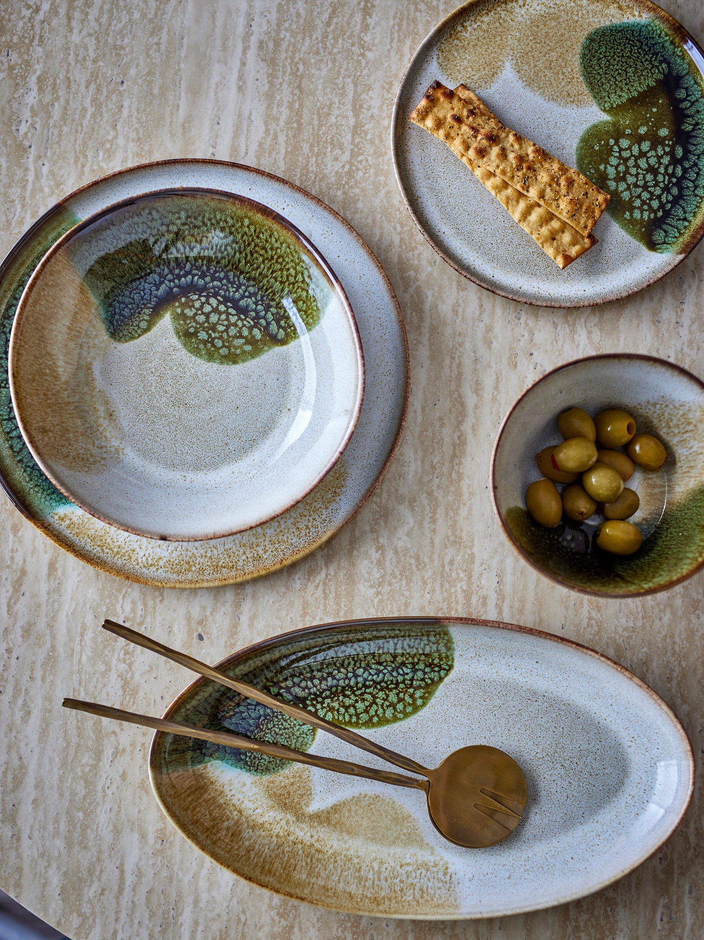 Jules Assiette de service, Verte, Grès
