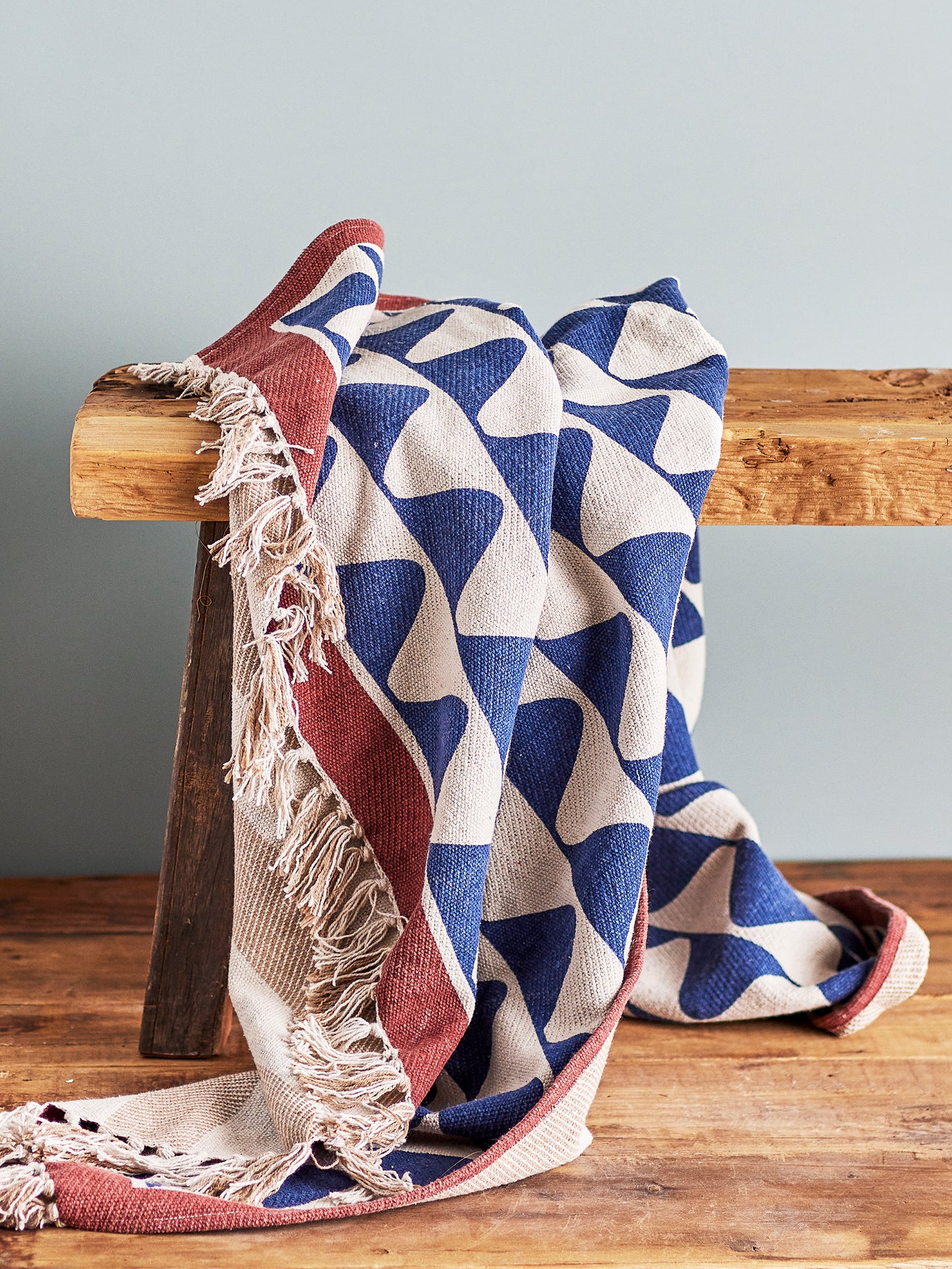 Plaid, Multicolore, Coton recyclé - Rimme L160xW130 cm