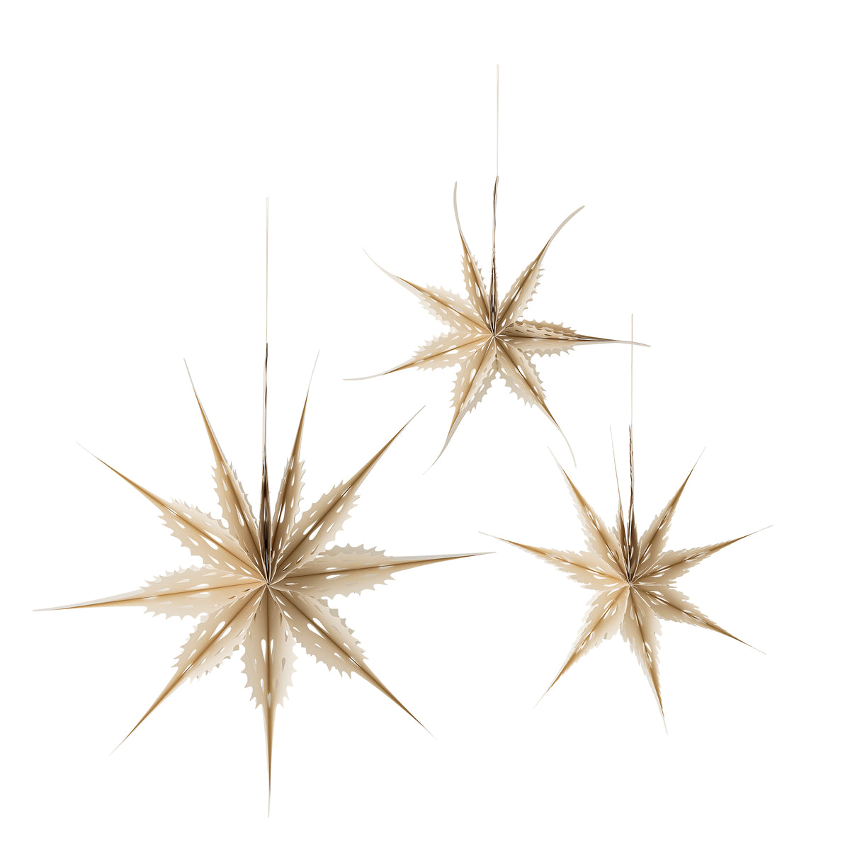 Étoile, Blanc, FSC®Mix, Paper, Ilo D45xH16/D45xH13/D66xH20 cm, Set of 3