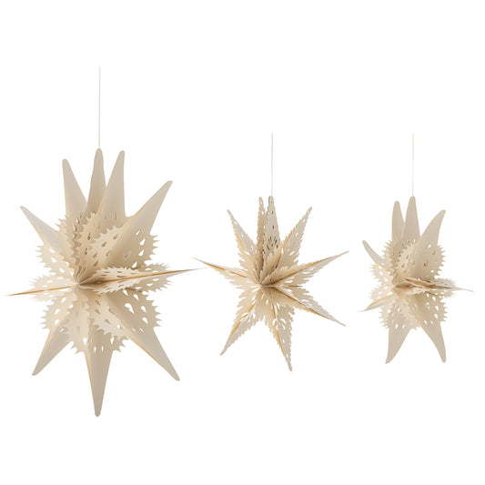 Étoile, Blanc, FSC®Mix, Paper, Ilo D45xH16/D45xH13/D66xH20 cm, Set of 3