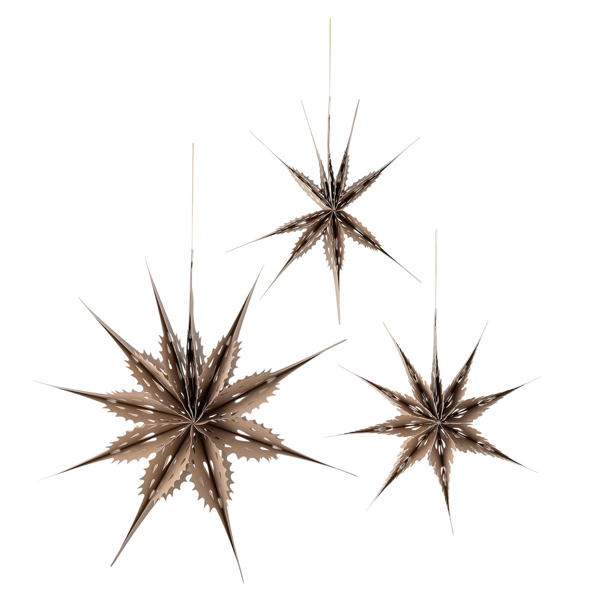 Étoile, Marron, FSC®Mix, Paper, Ilo  D45xH16/D45xH13/D66xH20 cm, Set of 3