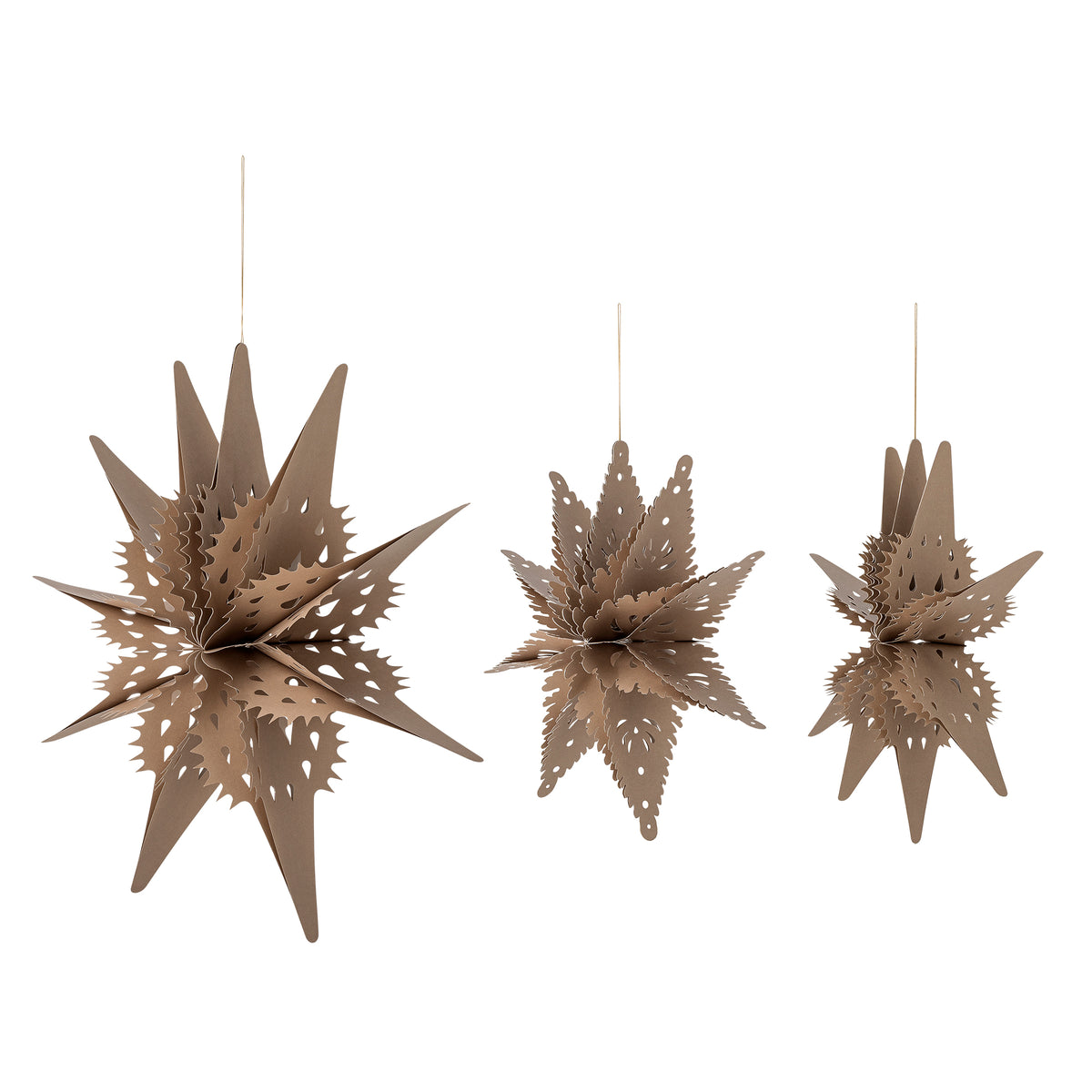 Étoile, Marron, FSC®Mix, Paper, Ilo  D45xH16/D45xH13/D66xH20 cm, Set of 3