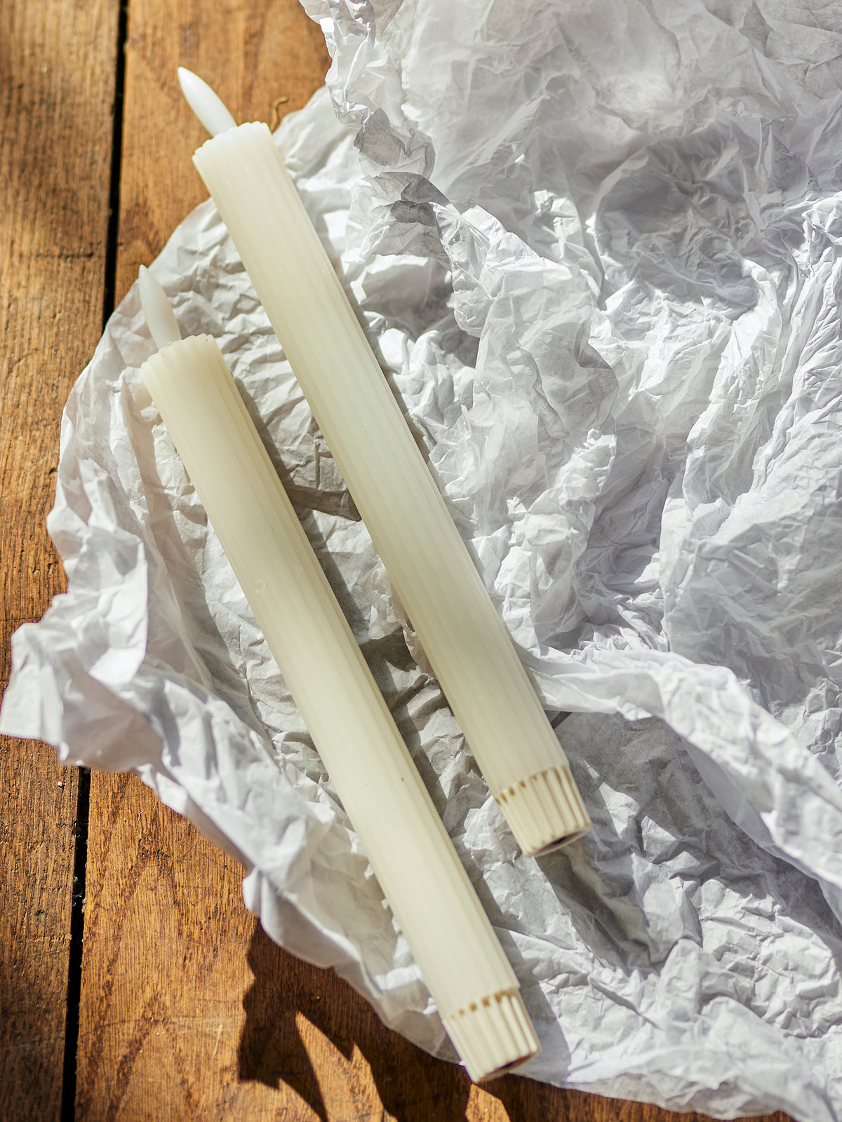 Bougie LED, Blanc, Paraffine - Ponza D2,2xH24,5 cm, Pack of 2