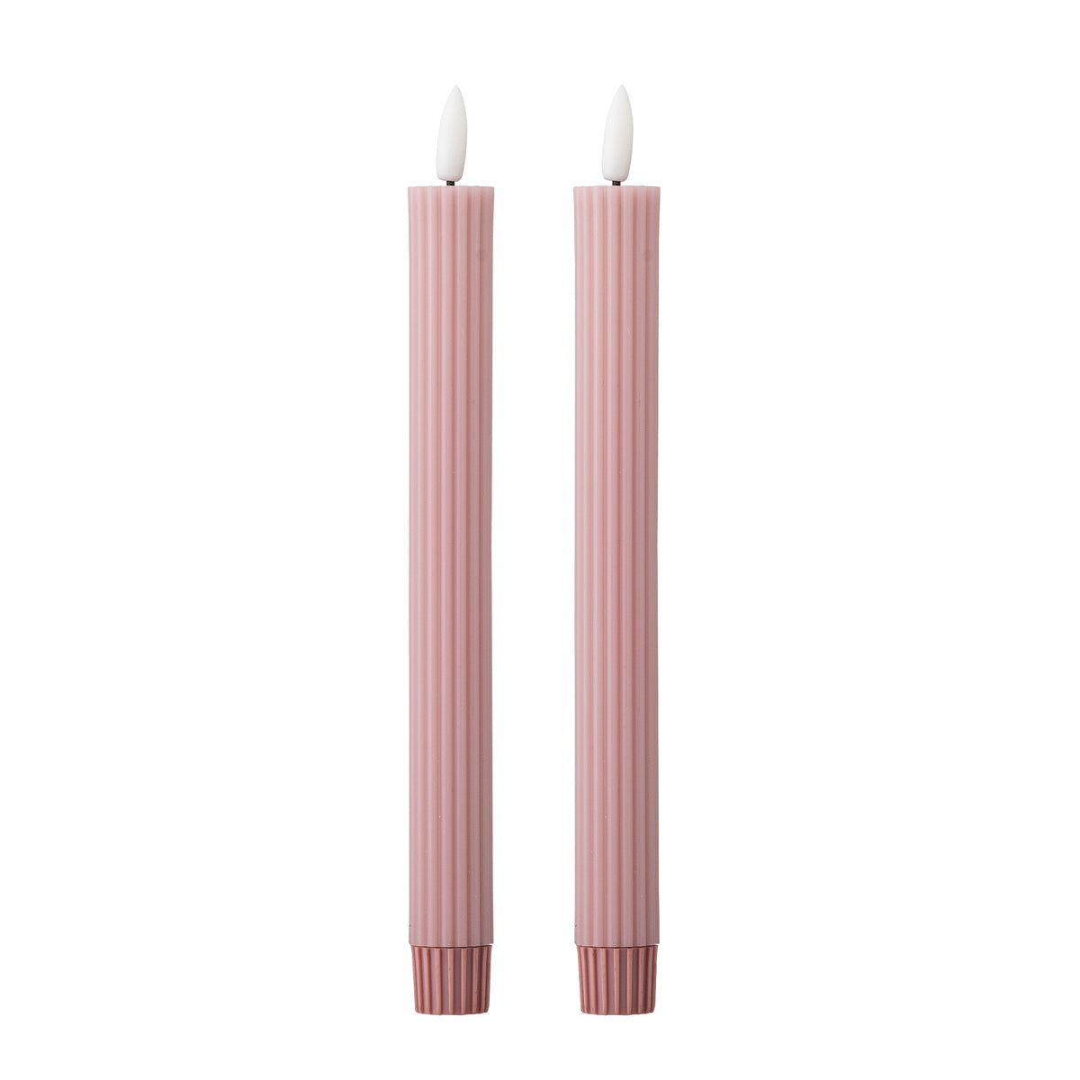 Bougie LED, Rose, Paraffine- Ponza  D2,2xH24,5 cm, Pack of 2
