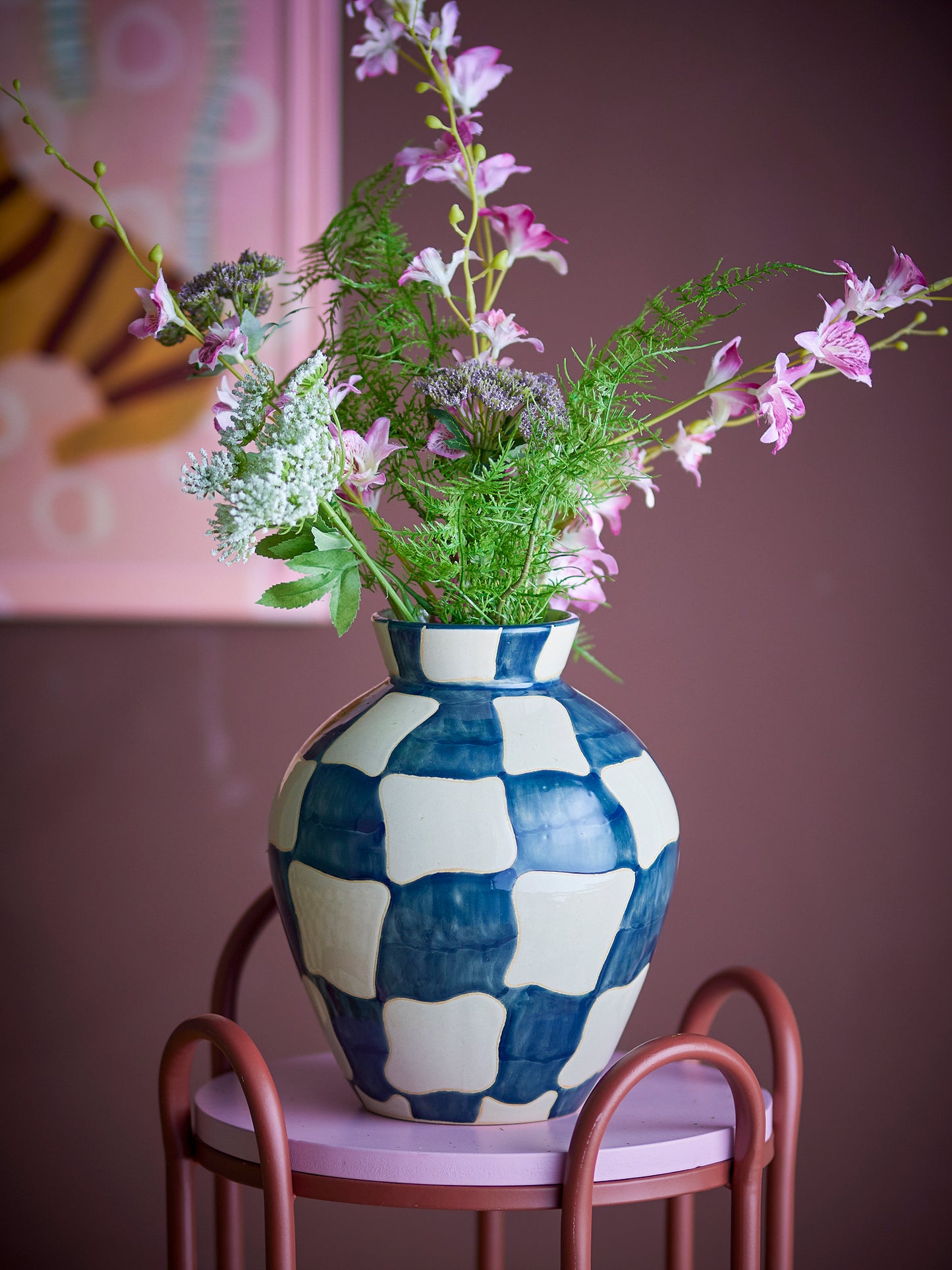 Check Vase, Multicolore, Grès