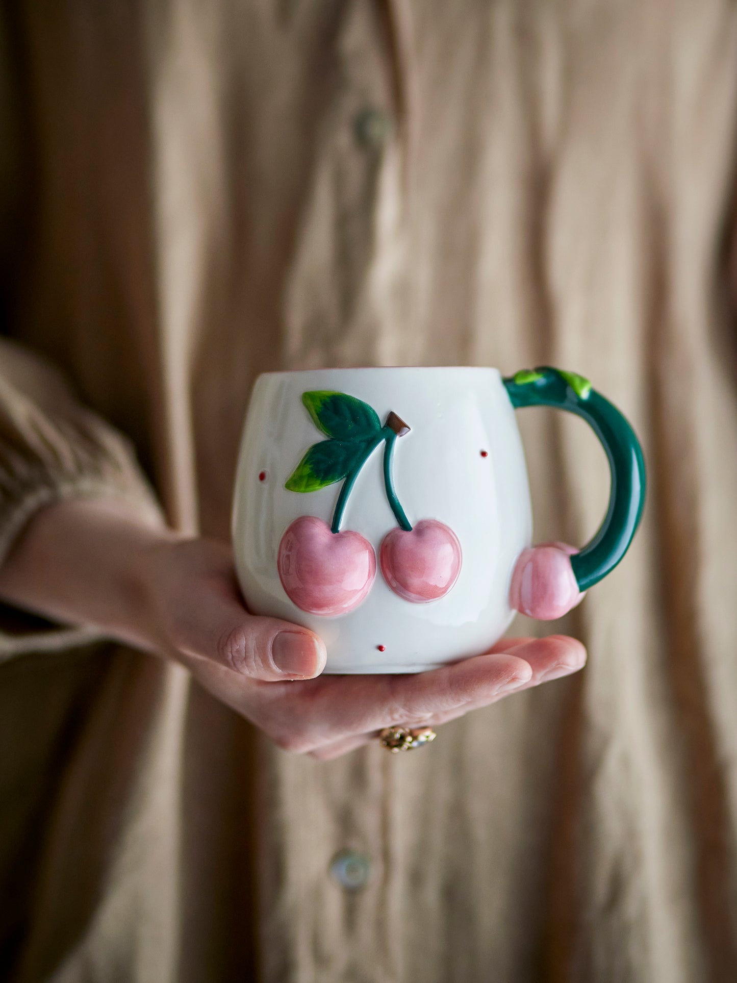 Berrie Mug, Rose, Grès