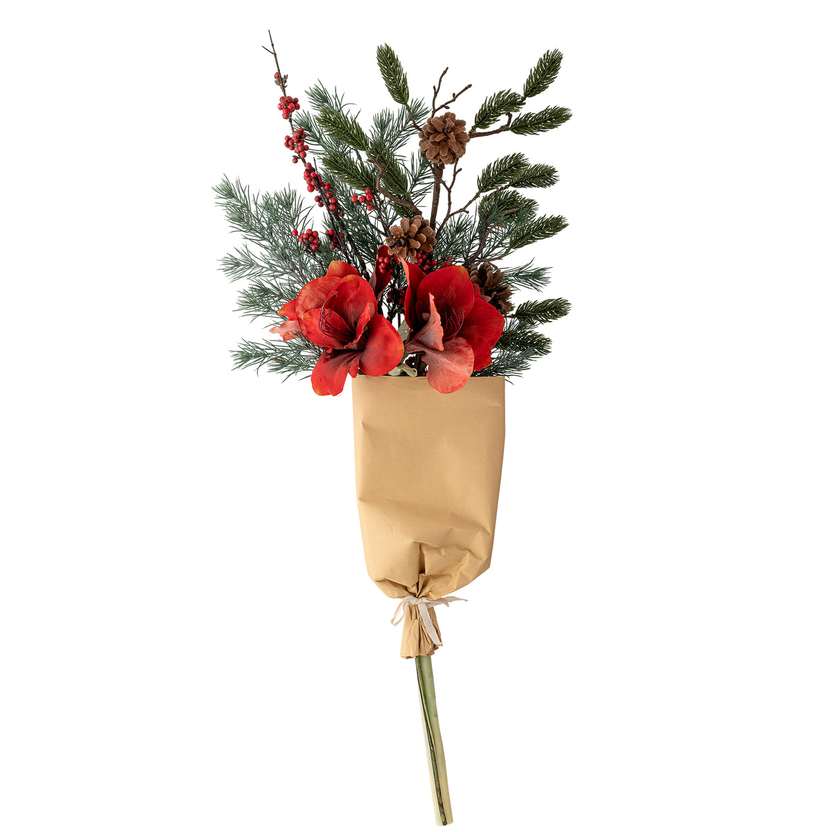 Bouquet, Fleurs artificielles, Rubia , Rouge, D45xL105 cm