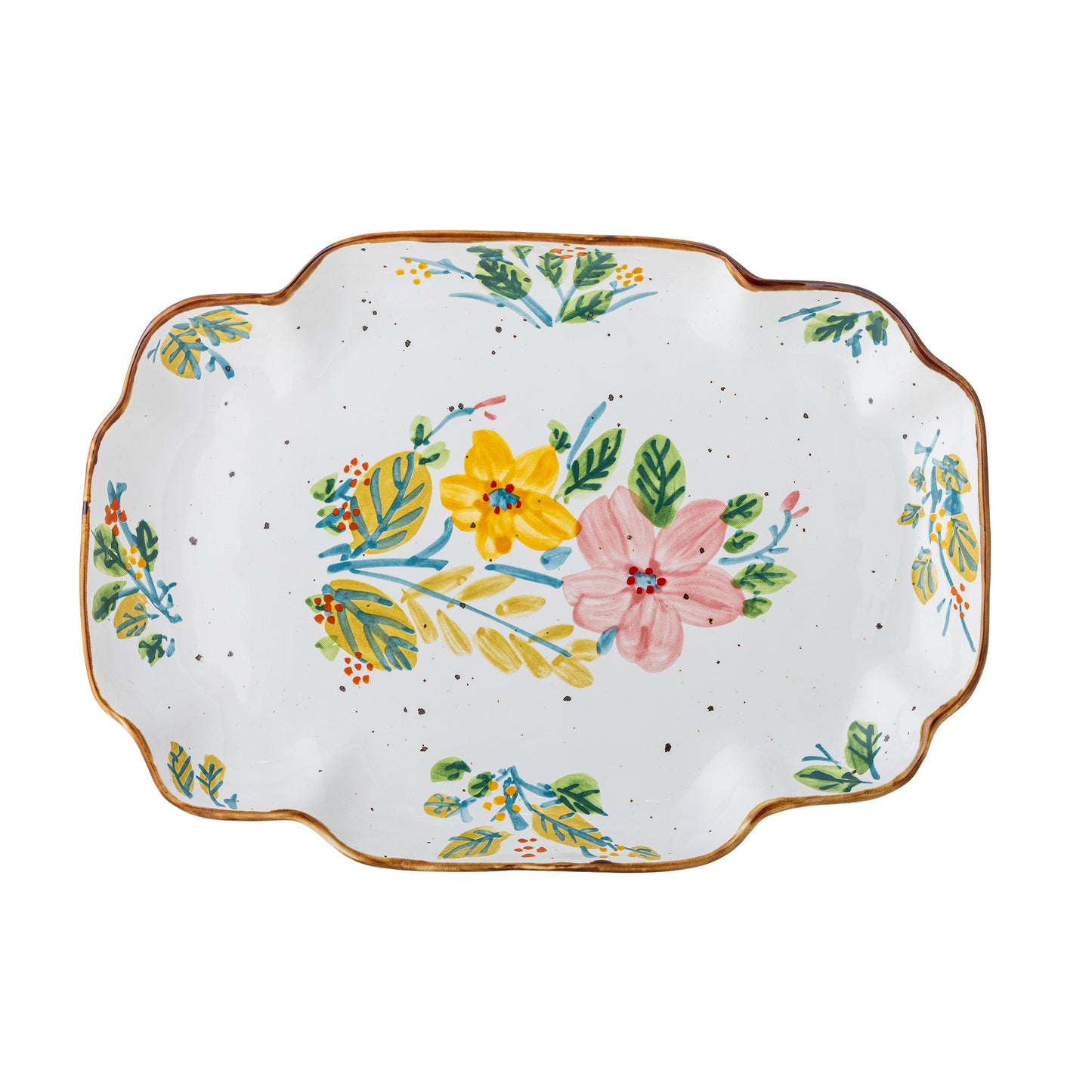Assiette de service, Multicolore, Grès - Savina L31xH3xW21 cm