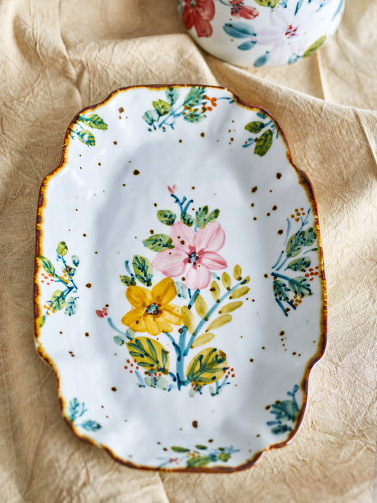 Assiette de service, Multicolore, Grès - Savina L31xH3xW21 cm