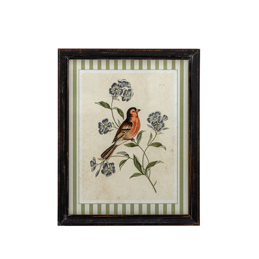 Illustration avec cadre, Multicolore, Bois de sapin - Renji L28xH35,5xW2 cm