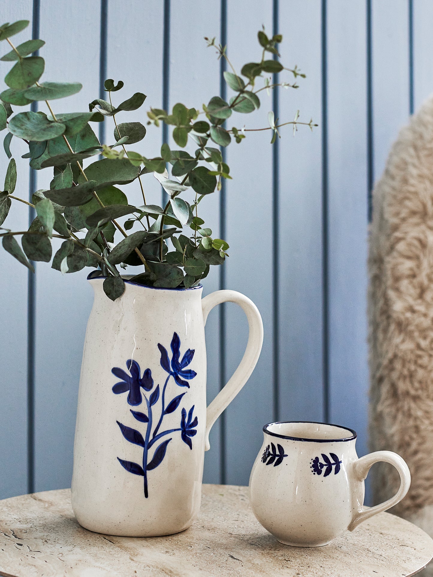 Tasse, Bleu, Grès -Eimy D9,5xH9 cm