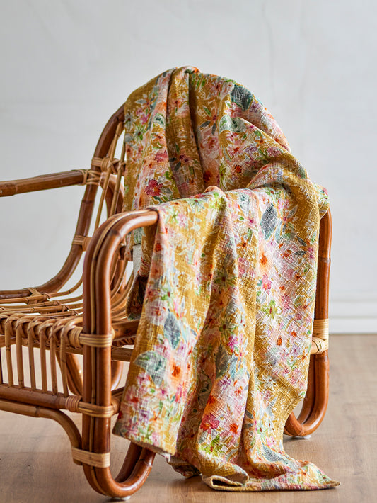 Plaid, Multicolore, Coton - Manoj  L152xW127 cm