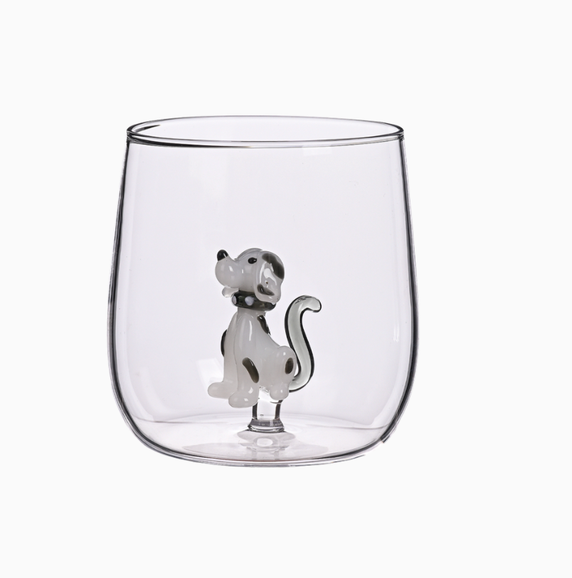 Verre gobelet 3D chien Milo D8,8 H8,9cm
