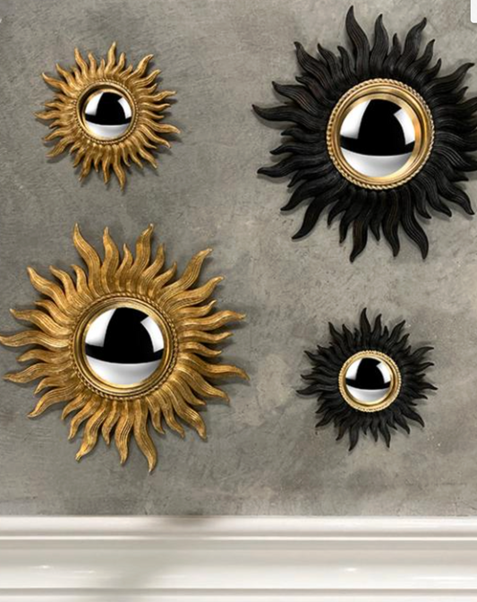 MIROIR AVA CONVEXE SOLEIL DORE