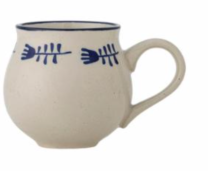Tasse, Bleu, Grès -Eimy D9,5xH9 cm
