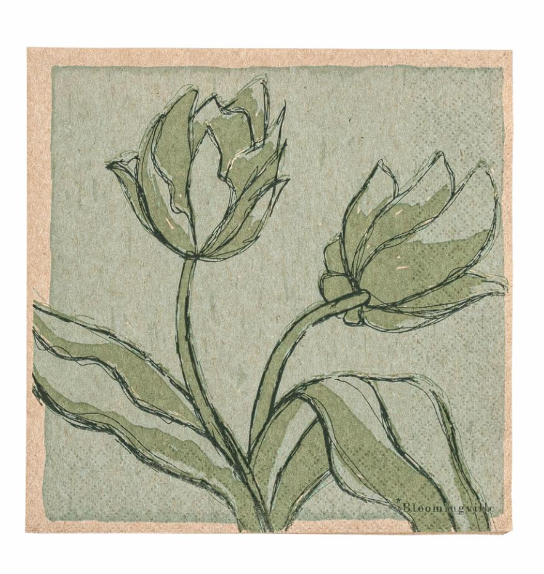 Mana Serviette, Verte, FSC® Recycled, Papier