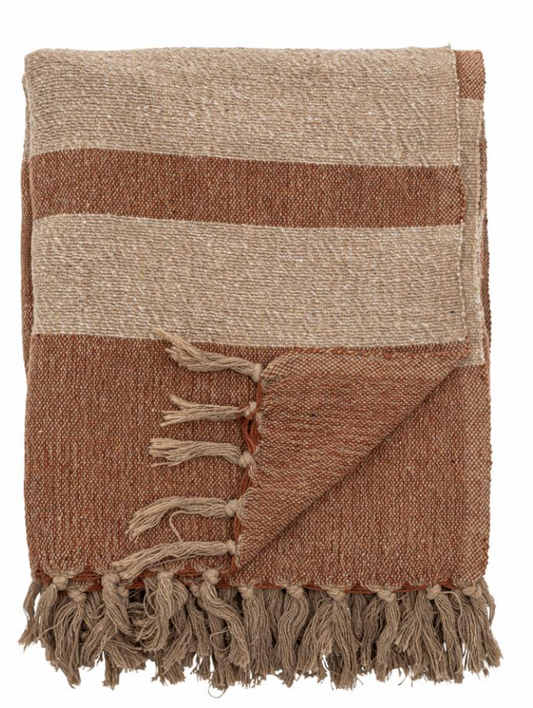 Temi Plaid, Marron, Coton recyclé