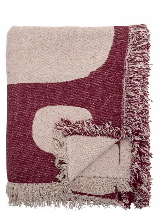 Olica Plaid, Rouge, Coton recyclé