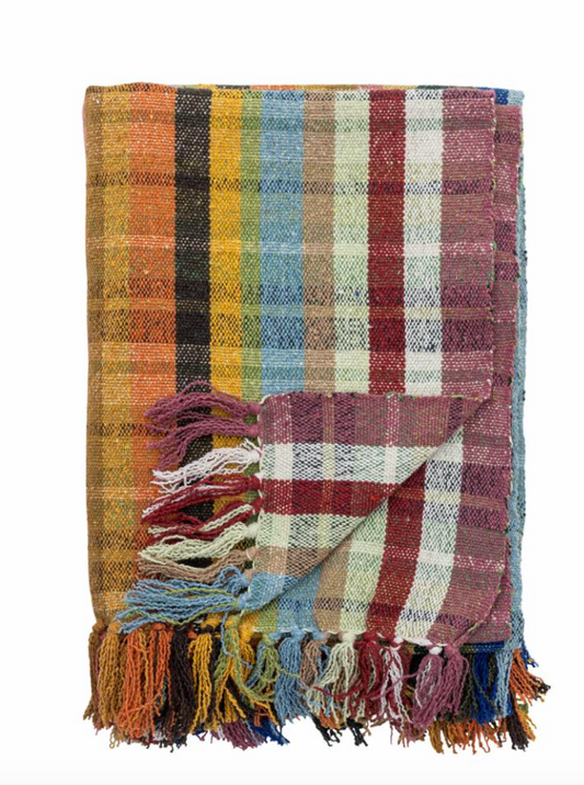 Elmy Plaid, Orange, Coton recyclé
