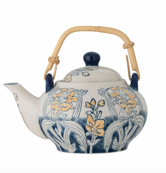 Myah Théière avec infuseur à thé, Bleu, Grès