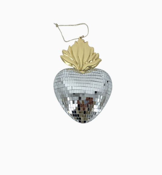 Cœur disco Ex-voto rose L13 P5 H19cm