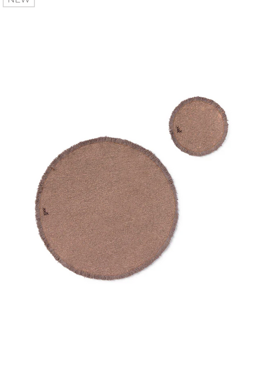 SET DE NAPPES ET SOUS-VERRES STONEWASHED  (SET DE 2)
