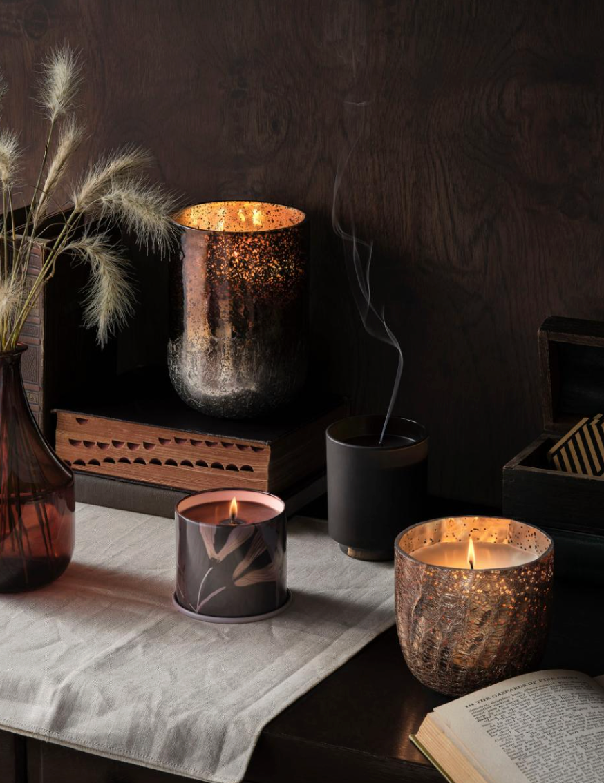 Woodfire Vanity Tin Bougie, Marron,