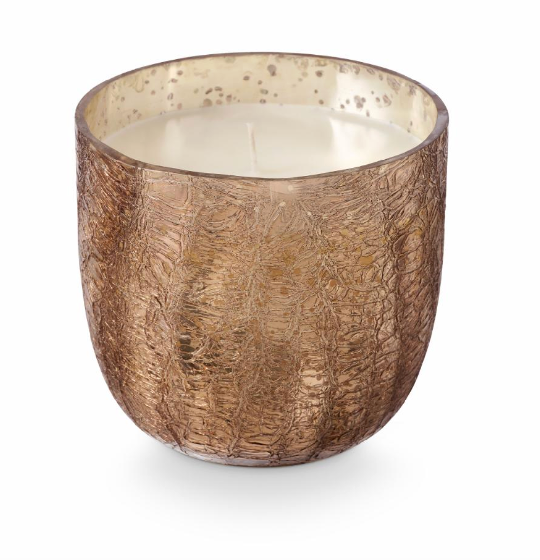 Woodfire Crackle Verre Bougie, Marron,