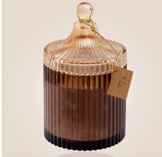 Bougie Bonbonniere ambrée - Cachemire Tonka, 400g