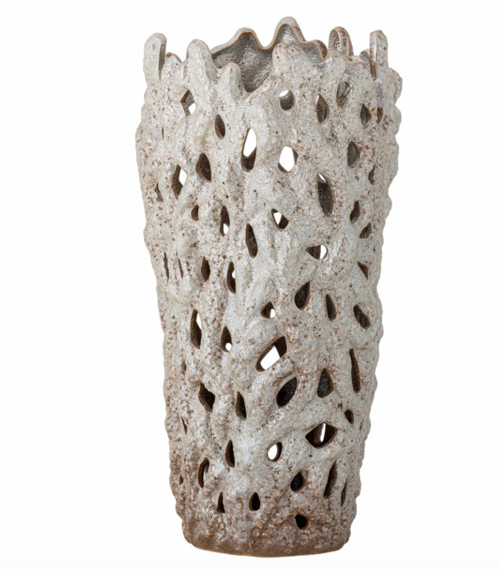 Eunice Vase déco, Blanc, Grès